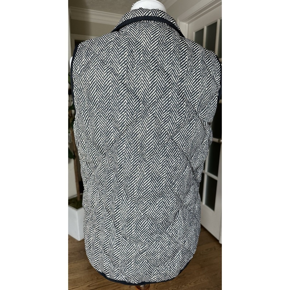 Women's J. Crew Quilted Down Herringbone Puffer Vest, Black & White, Small - Picture 9 of 11